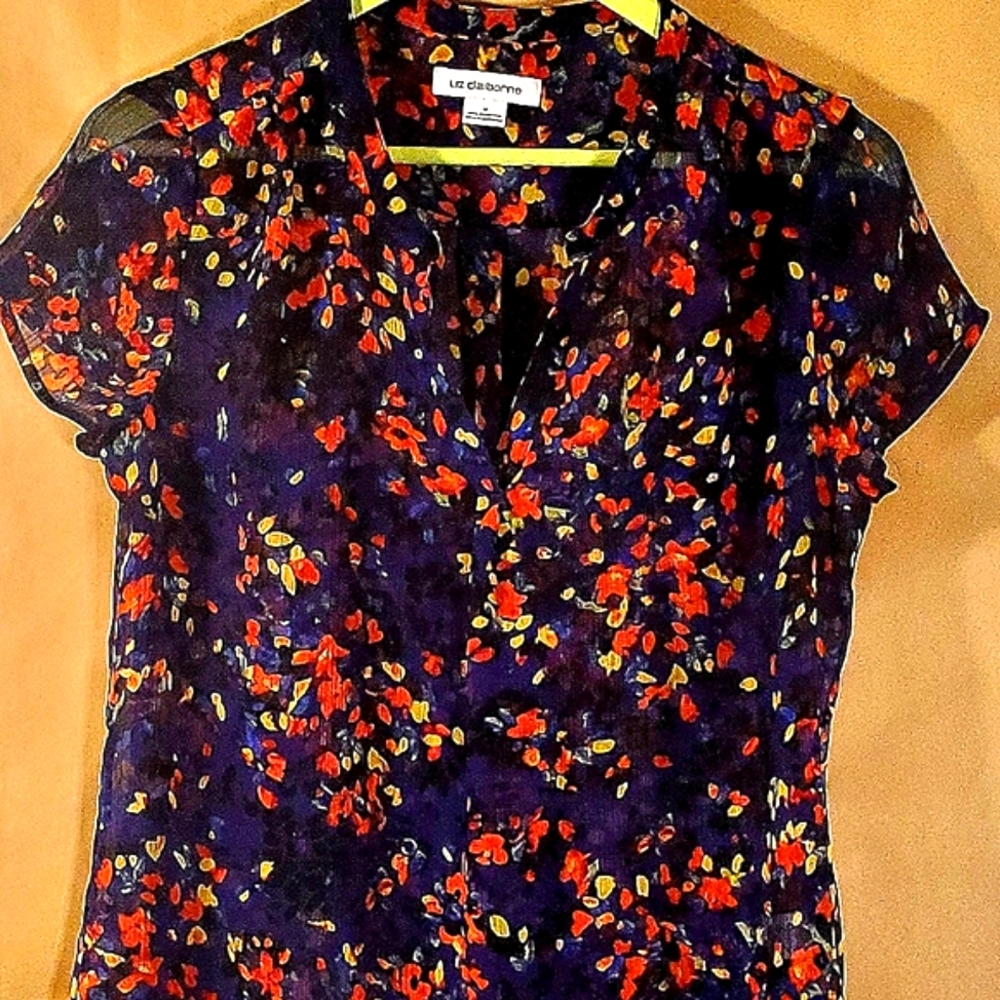 Liz Claiborne Floral Sheer Top
